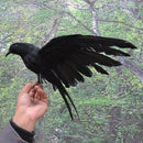 Feathered Crow for Halloween Christmas Decoration, Realistic Looking Birds Black