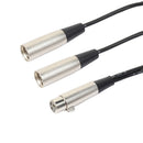 3P XLR Female Jack to Dual 2 Male Plug Y Splitter Adapter Cord Cable 1Ft
