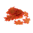 100x Artificial Fall Leaves Wedding Favor Autumn Maple Leaf Decoration Orange