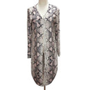 Women Casual Long Sleeve Cotton Cardigan Loose Fashion Print Tops (Grey L)
