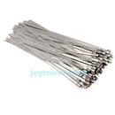100PCS 300x4.6mm Stainless Steel Exhaust Wrap Coated Locking Cable Zip Ties