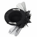 Women Adorned with Flowers Barrette Spring Burlesque Punk Mini Top Hat blac H8J9