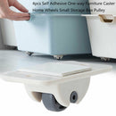 4pcs Wheels Storage Box Pulley ABS Bottom Furniture Caster One-way Self