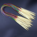 18X 15.5'' Colorful Dual Pointed Bamboo Knitting Circular Needles Crafts Tool