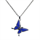Cute Butterfly Pendant Necklace Ring Set, Mood Feeling Sensitive Color Change
