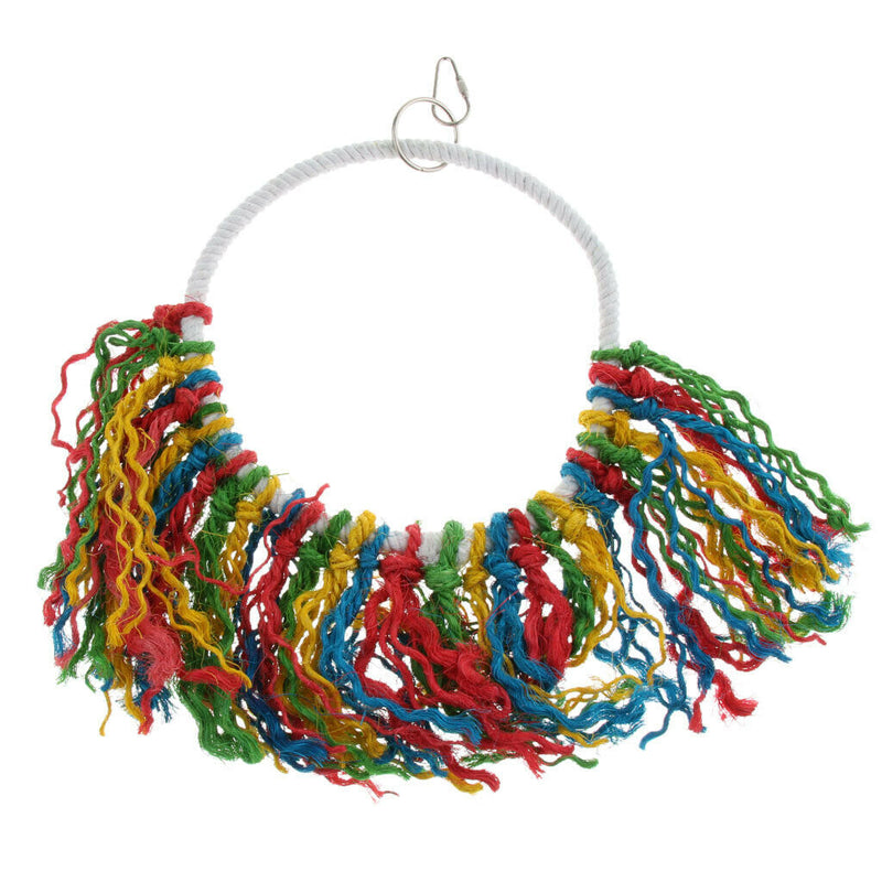 Parrot Bird Swing Chew Cotton Rope Hanging Climbing Cage Snuggle Ring Toys