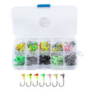 Round Jig Head, 100Pcs Ultrahead Jig Fishing Hook Jigheads Set, with Plastic