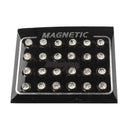 12 Pairs Magnetic Round Crystal Women Girl Clip On Magnet Ear Stud Earrings