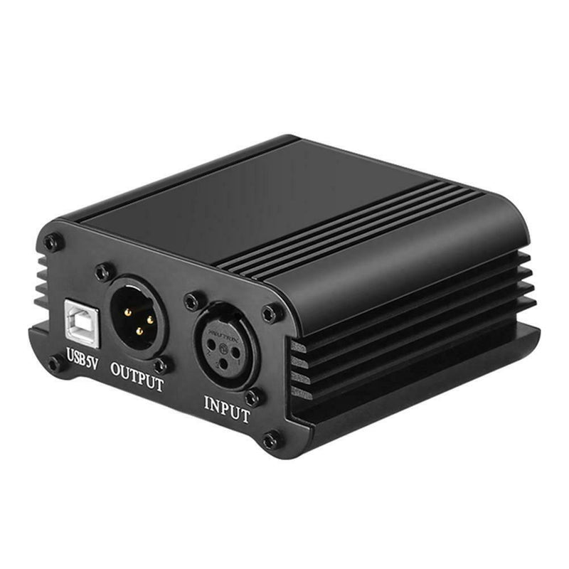 48V Phantom Power Supply USB Power Adapter for Micro Condenser Microphone