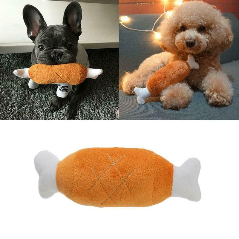 Cute Dog Puppy Toys Chicken Legs Design Small Dogs Chew Squeak Plush Sound Toys