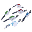 1m USB Data Charger Cable V8 Micro USB Type C Combo Male Retractable Cable 3c