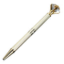 Diamond Crystal Pen Gem Ballpoint Pen Metal Ring Roller Ball Pen Office Supplies