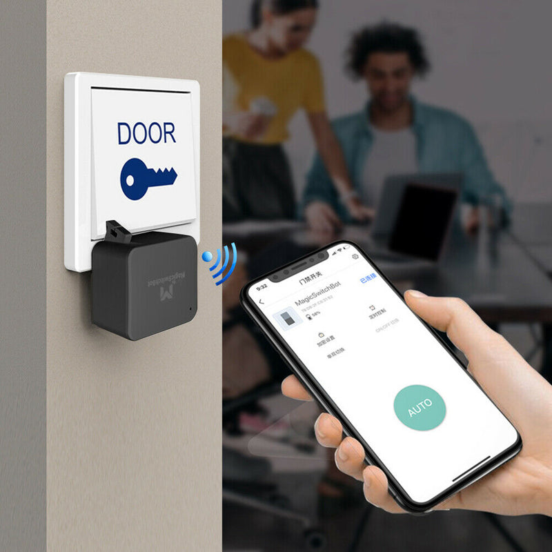 Bluetooth 5.0 Smart Button Pusher for Garage Wall Switch App Timer Black A