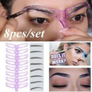 8 Eyebrow Stencils Shaper Grooming Kit Brow MakeUp Template Tool Useful UK!