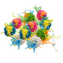 10pcs Parrot Rattan Ball Pet Bird Toys Chewing Ball Birdcage Hanging Decor