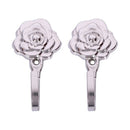 2Pcs Rose Pattern Metal Wall Decorative Tieback Curtain Hooks Towel Hanger N8V6