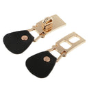 DIY Sewing Embellishment 1 Pair Black Leather Buckle with Metal Clasp Hook