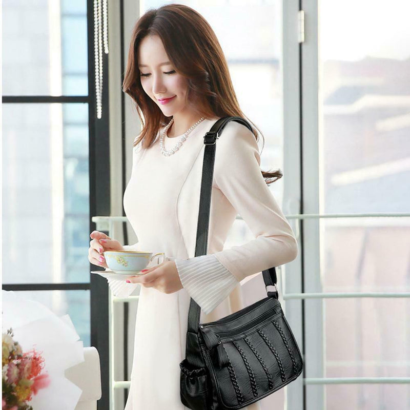 Solid Color Shoulder Handbags Women Leather Crossbody Satchel Bags (A-070)