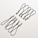 100Pcs Black Cell Phone Rope Strap Charm Cords Lariat Clip Lanya ES