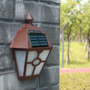 Retro Hex Solar LED Wall Lamp Waterproof Outdoor Garden Fence Light (Warm) A