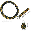 Comfy Durable Sunflower Steering Wheel Cover With Cute Sunflowers Key Ring