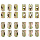 24 pieces M6 Barrel Nuts Cross Dowels Slotted Nuts for Furniture Beds Crib  I4T9