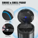 Outdoor Travel Stainless Steel With Lid Car Ashtray LED Blue Light Smokeless