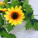Sunflowers Ivy Vine Artificial Flowers Green Leaves Hanging Garland Superb