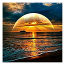 5D DIY Full Drill Diamond Painting Rising Sun Sea Cross Stitch Embroidery
