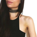 Punk Gothic Cool Multilayer Velvet Sexy Black Choker Goth Collar Necklace TR