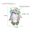 Creative Clothing Bag Alloy Badge Women Sculpture Pattern Brooches Jewelry