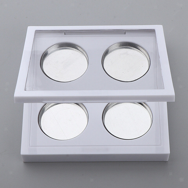 Clear Lid Empty 4 Slots Eyeshadow Lipstick Powder Box Case Cosmetic Packing