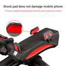 Bicycle Power Bank Phone Rack Holder w/Headlight Speaker (Red 4000mAh)