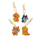 4pcs DIY Diamond Dog Keychain Special Full Drill Painting Women Bag Keyring