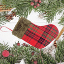 Christmas Stockings Plush Plaid Gift Bag Socks Fireplace Xmas Tree Ornament