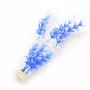 White Blue Plastic Grass Underwater Ornament for Fish TankBX