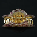 Violet flower pattern Plastic hair clip for ladies