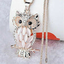 2019 Hot Women Necklace Jewelry Crystal Owl Pendant Long Chain Animal Necklace