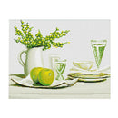 11CT Stamped Cross Stitch Kit for Beginners Green Summer Afternoon Tea Printed