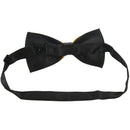 Bowknot Design 2 Layers Polyester Adjustable Bow tie Black Dark yellow D2C6