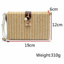 Summer Beach Handbags Women Messenger Bags Square Straw Hand Woven Ladies C