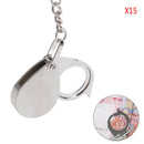 Folding Loupe 15X Magnifier Loupe Metal Magnifying Glass Lens With Keychain %o
