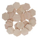 25Pieces Natural Hexagonal Unfinished Wood Chip Embellishment for DIY Craft