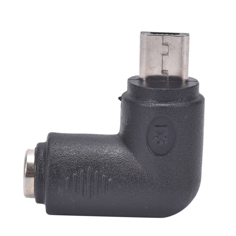 2PCS DC 5.5 x 2.1mm Female To Micro USB 5 Pin Male Right Angle Power Adapter  Z