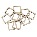 10Pcs Unfinished Wooden Hollow Square Wood Pieces for Woodcradt DIY 50mm