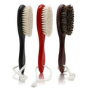 Brown Natural Soft Goat Bristle Hair Sweeping Brush Beard Comb Oval Wood Ha