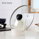 Cooking Spoon Rest Pot Lid Rack Space Saving Home Kitchen Cover Holder Store Pan