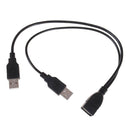 USB 2.0 Female to Dual Male Splitter Y Extension Data Charging Cable 20x1x1cm