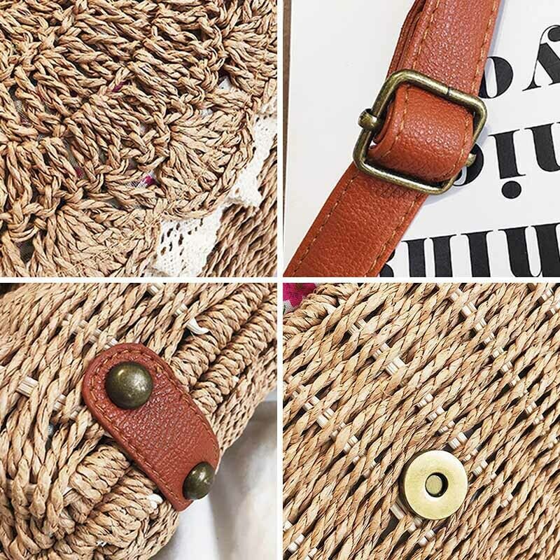 Women Lace Straw Bags Popular Female Holiday Handbag Summer Hot Lady Weave  G9H9