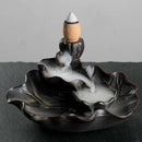 Lotus Leaf Ceramics Garden Home Incense Burner Censer Craft Practical Lotus G5O9